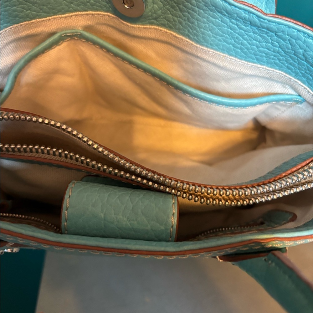 Michael Kors Blue Leather Satchel with Structured Design - Picture 8 of 8
